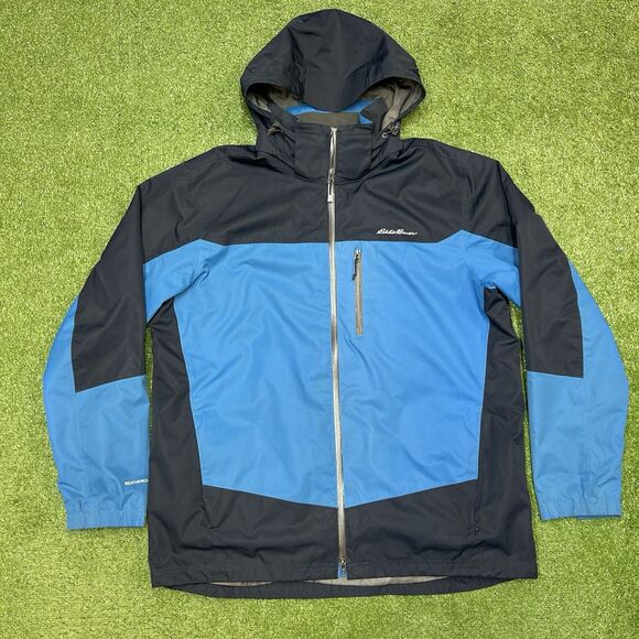 Eddie Bauer Weatheredge PLUS Men Hooked Shell Waterproof Ski Jacket XL Blue - Picture 1 of 14